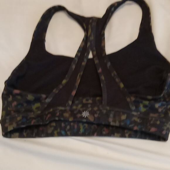 Athleta multicolored cheetah print Medium sports bra. Activewear, Comfy, Cute - Picture 4 of 8